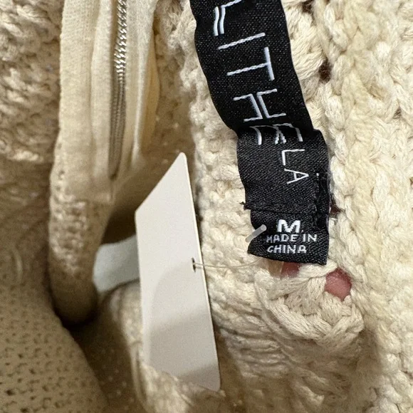 Cream Crochet Mini Dress - Picture 3 of 9